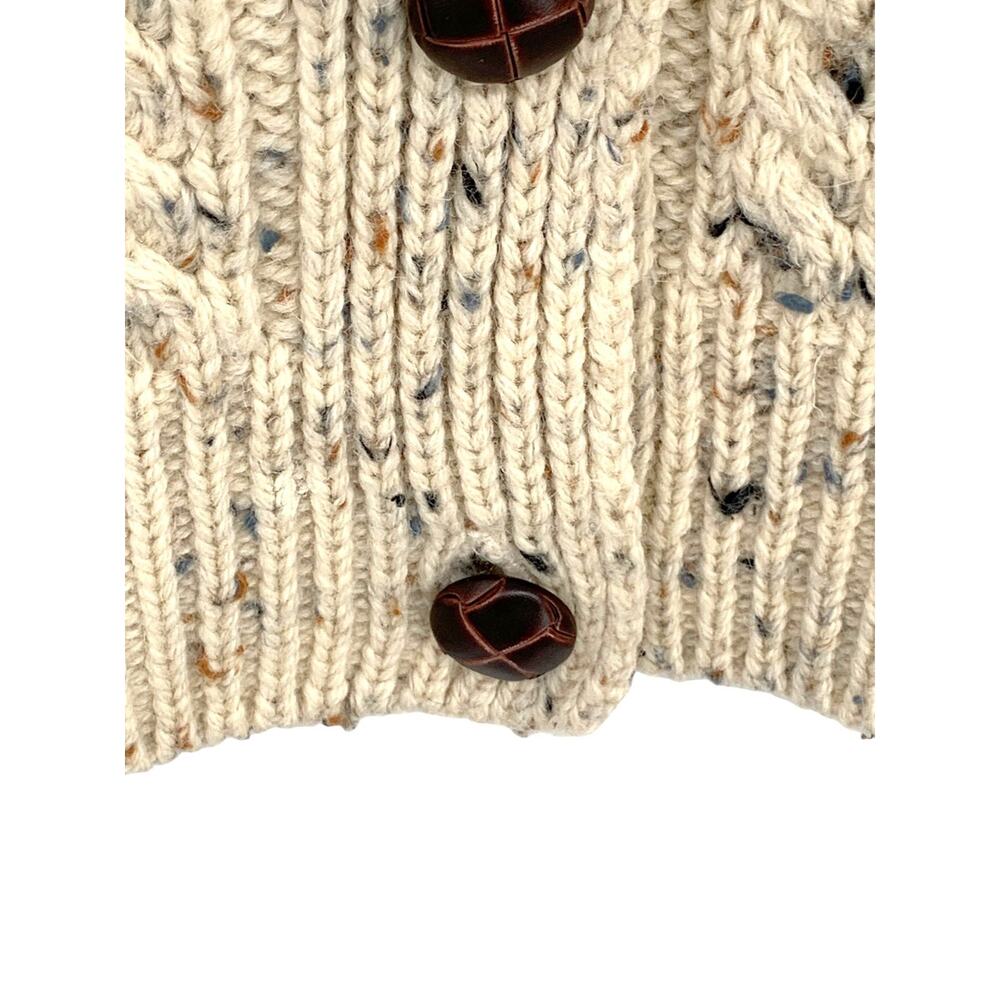 Vintage Inis Crafts Fisherman Cardigan Sweater 100% Wool Womens M - Picture 7 of 9